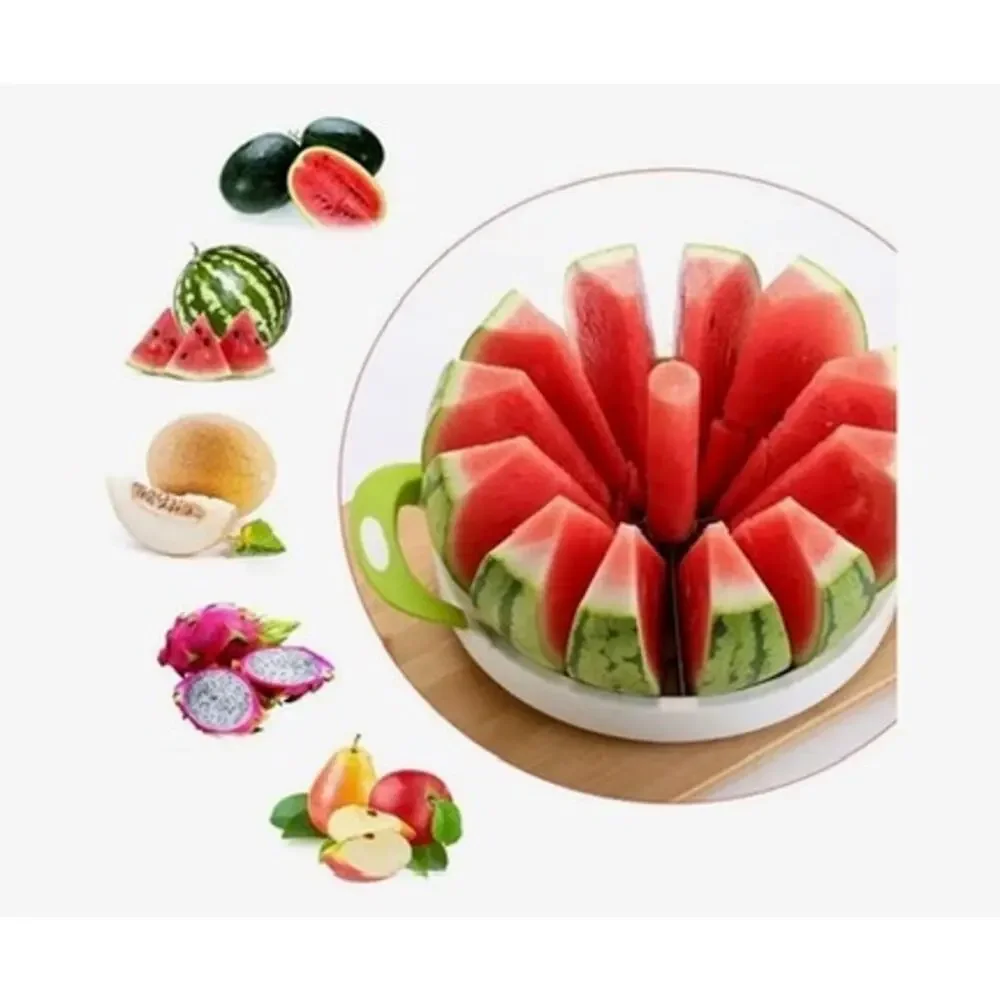 Modern Home Watermelon Melon Slicer Cutter‎ Corer 12-Slice Dual Handles